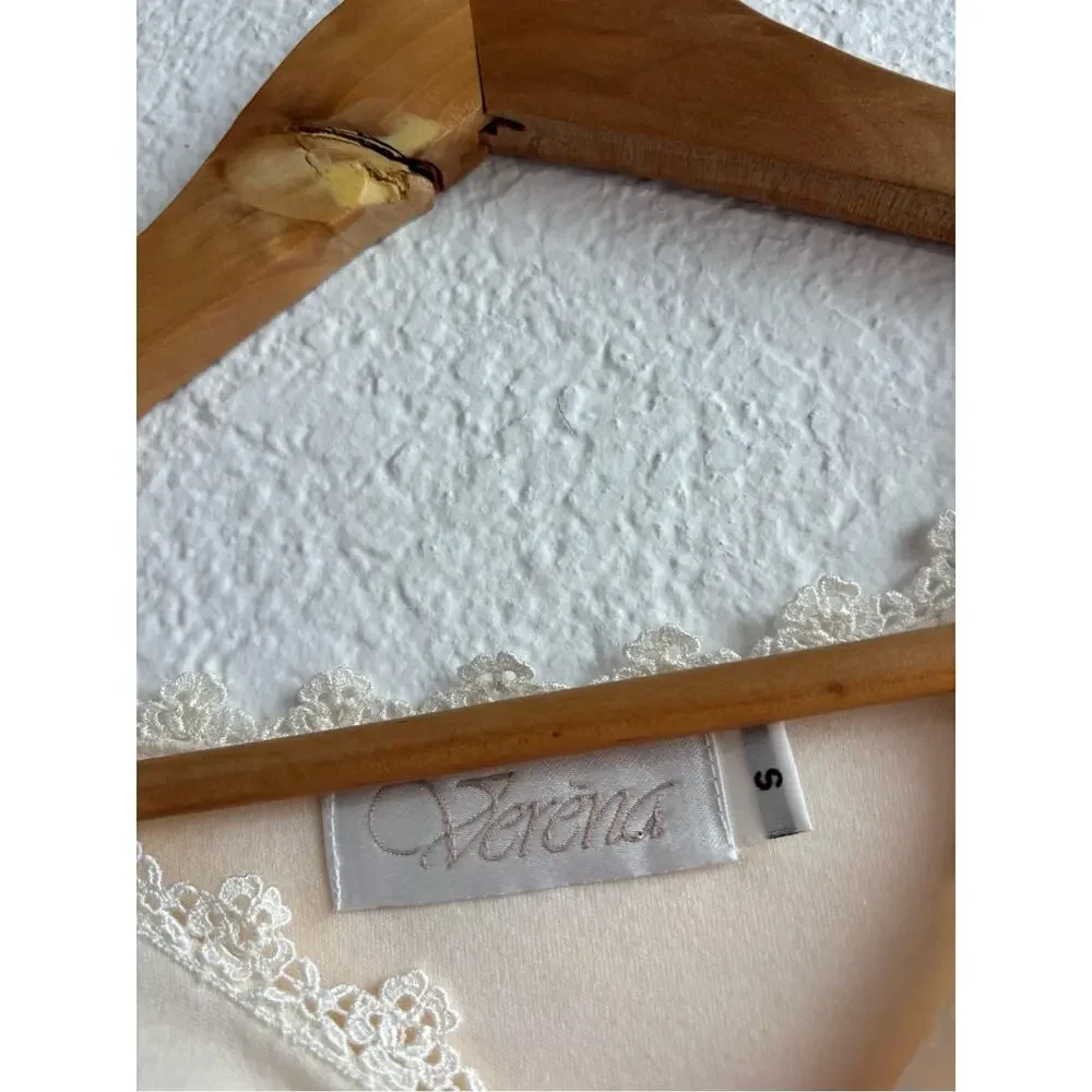 Vintage Verena Cream Lace Heart Nightshirt Night Gown Small